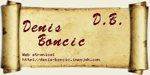 Denis Bončić vizit kartica